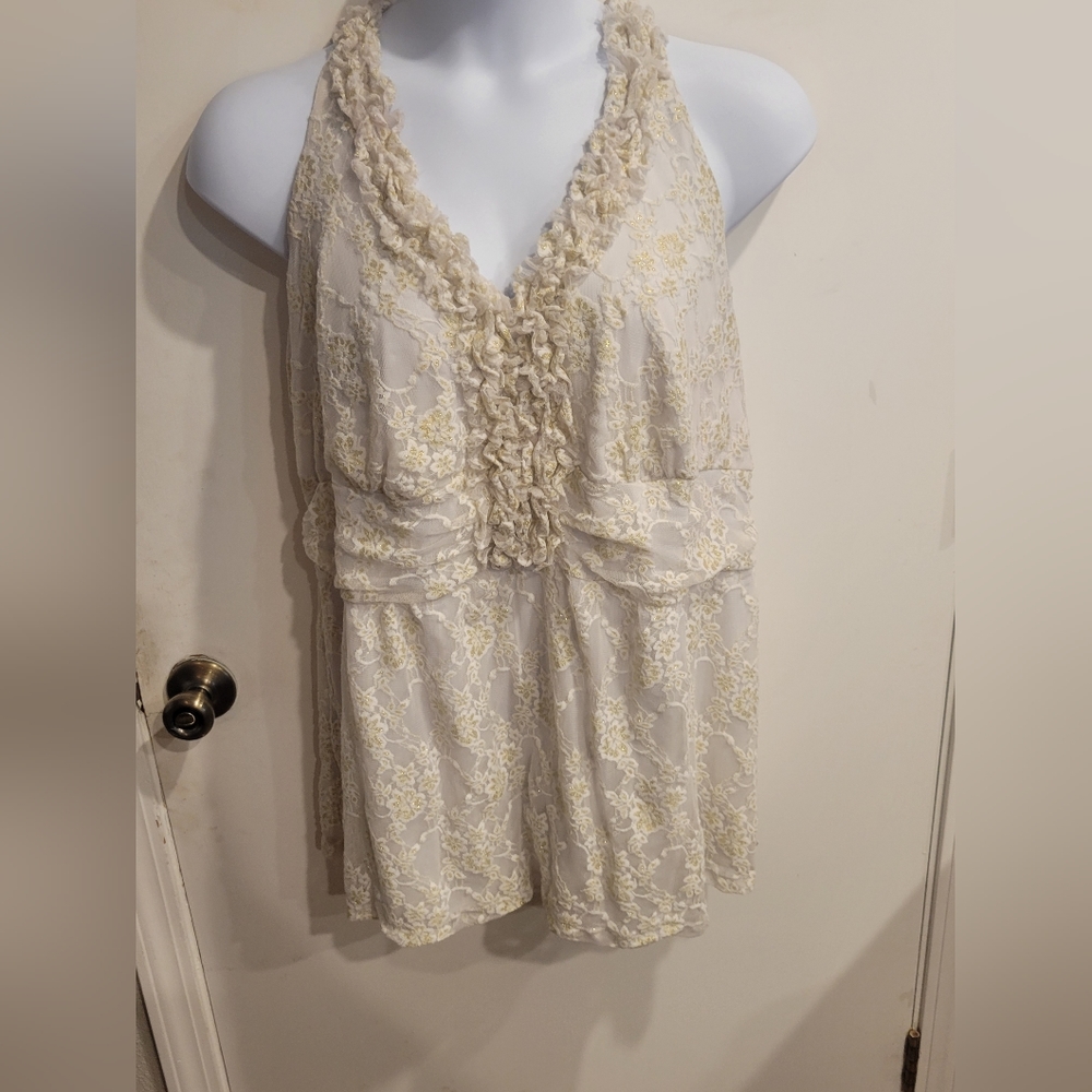 Lace Floral Halter Top Plus size Torrid 4X New!